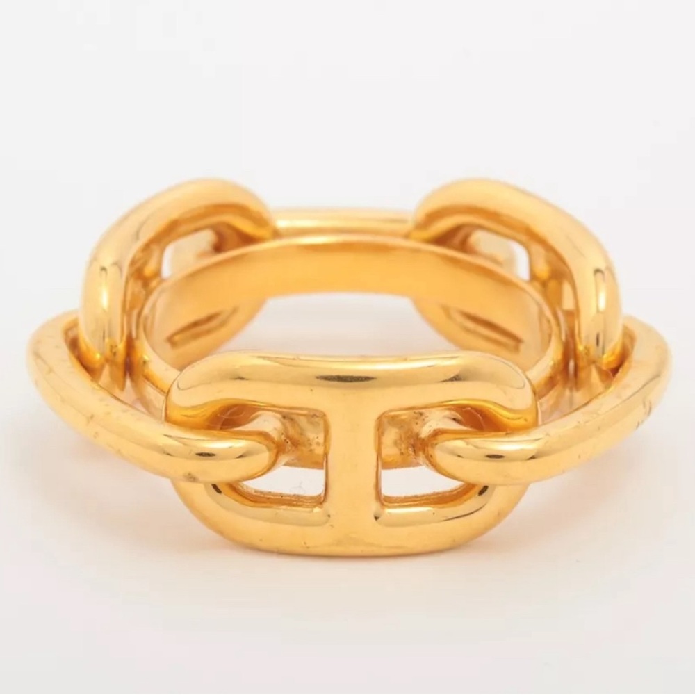 Hermes Lucade Chaine d'Ancre Scarf Ring - Gold